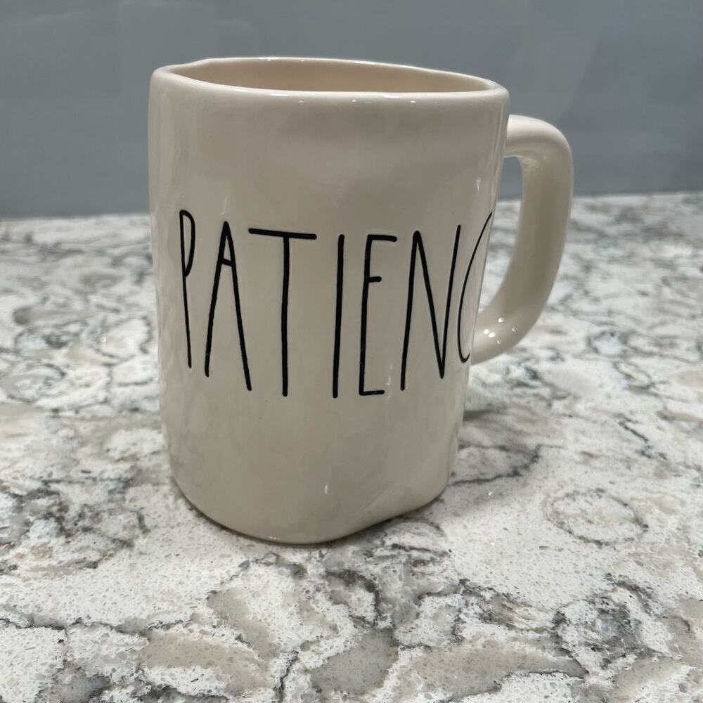 Rae Dunn mug coffee tea farmhouse country chic PATIENCE